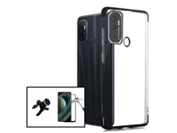 Kit Película de Vidro 5D Full Cover + Capa Slimarmor + Suporte Magnético Carro Reforçado Oppo A32 Preto
