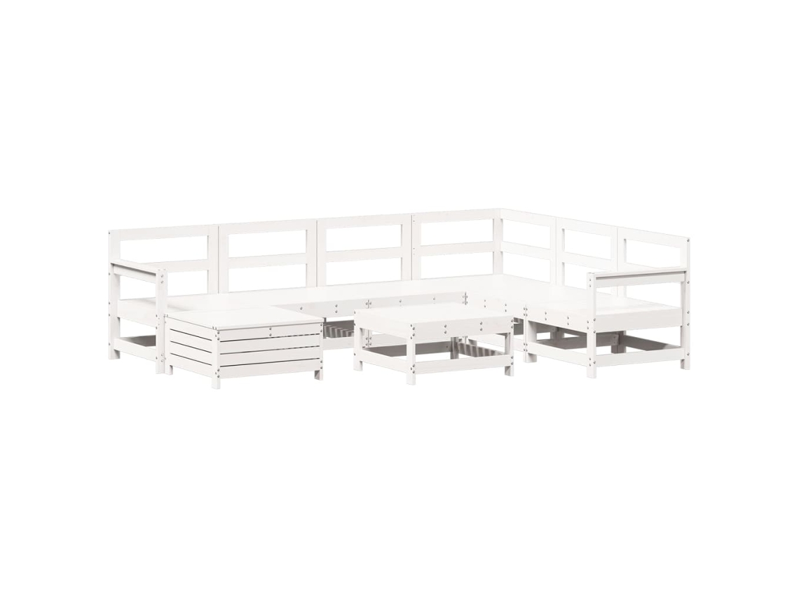 Garden Sofa Set, Garden Sofa Sets Vidaxl Branco Madeira De Pinho (n/a)