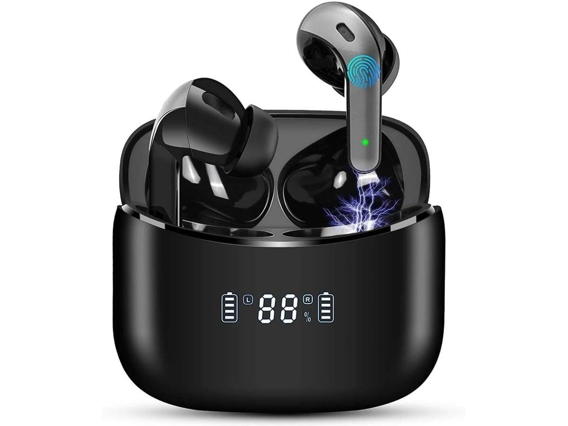 Auriculares Bluetooth True Wireless Estéreo 5 e Controle de Toque com Tela Lcd Ipx7 Microfones Embutidos com Vida Út