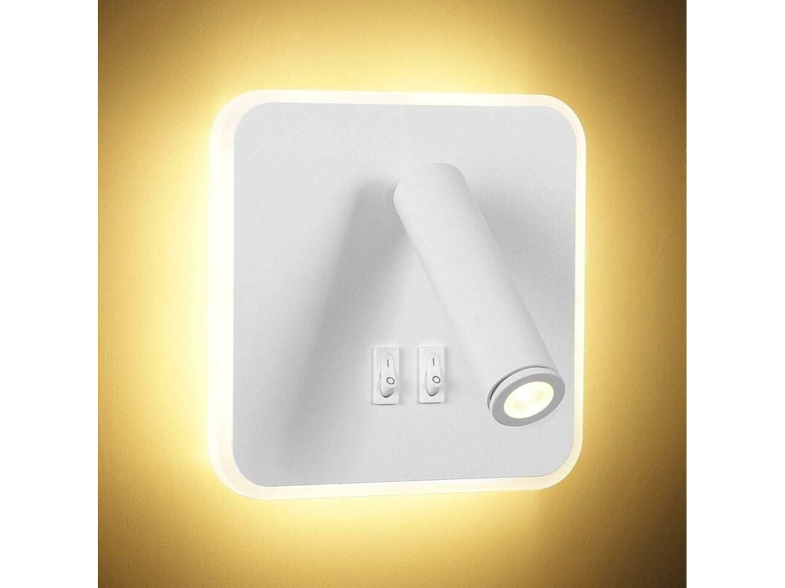 Luminária De Parede Led Moderna Ajustável, Luz Noturna Multifuncional E Companheira De Leitura Com Interruptor Duplo Liga/desliga Para Instalação Em Q