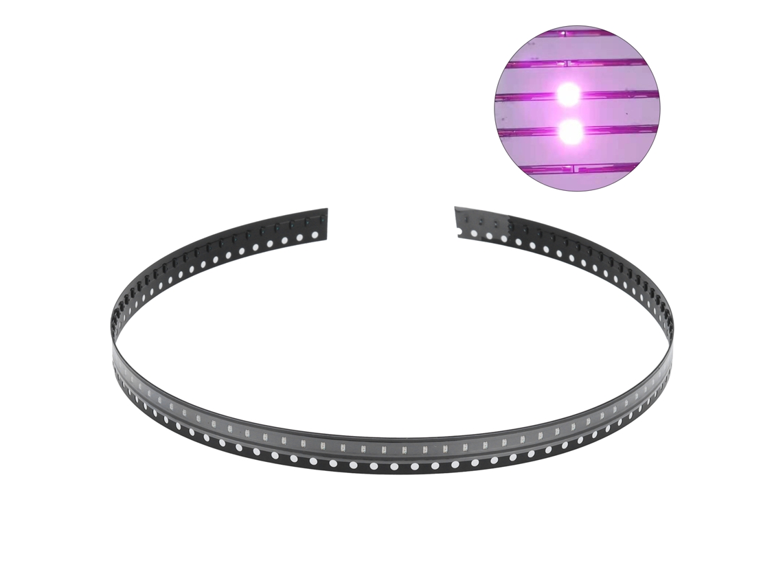 100 Peças Diodos Led Smd Componentes Eletrônicos Resistentes Pequenos Baixa Tensão para Diy Pcb Rosa