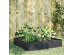 Vidaxl Canteiro Elevado Jardim Aço 100x100x33,5 Cm Antracite