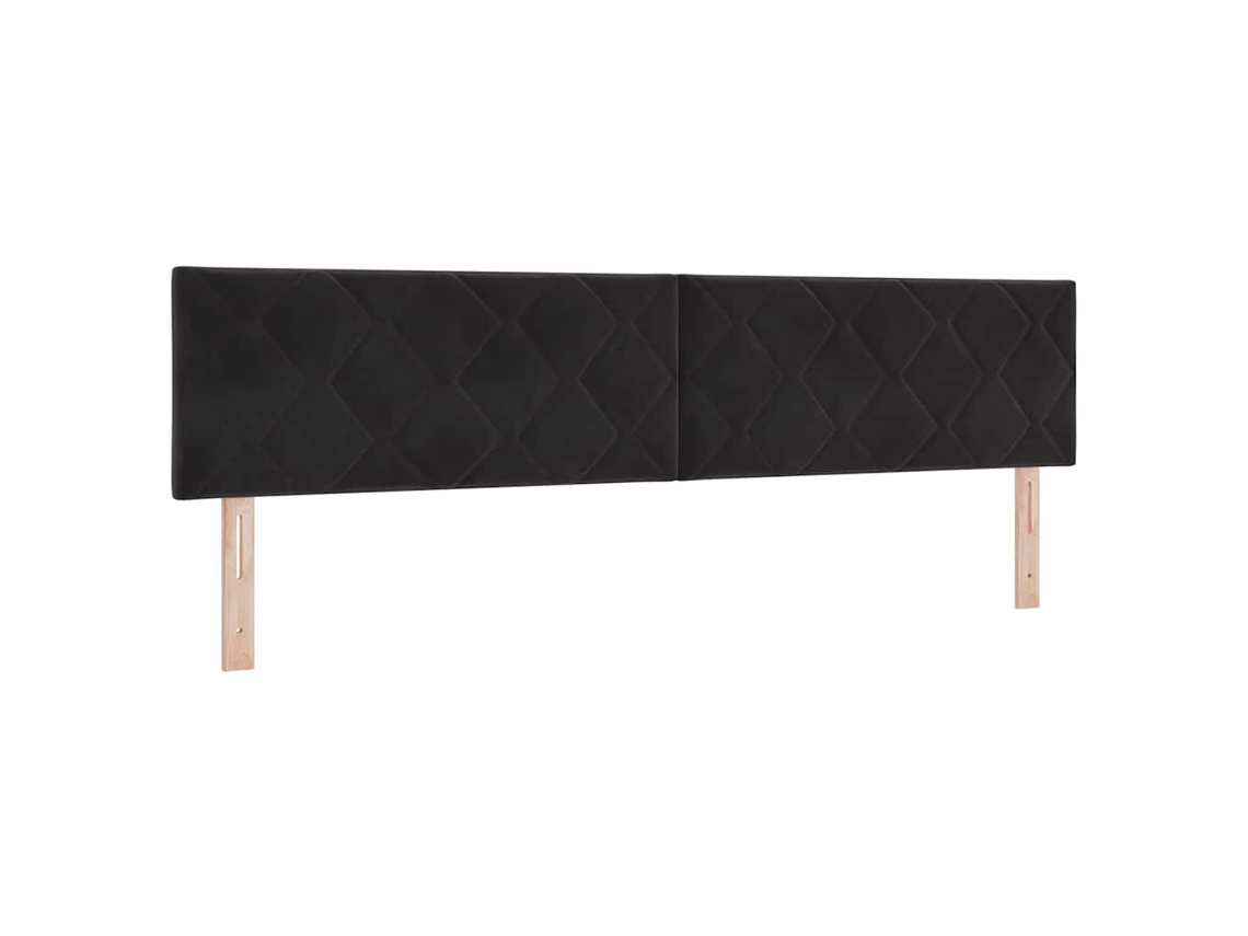 Cabeceira | Painel De Cama Preto 200 Cm Veludo