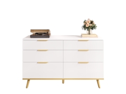Guarda-roupa com 6 gavetas, estilo Madeira, robusto, amplo espaço de armazenamento, ideal para sala de estar, quarto e hall de entrada.