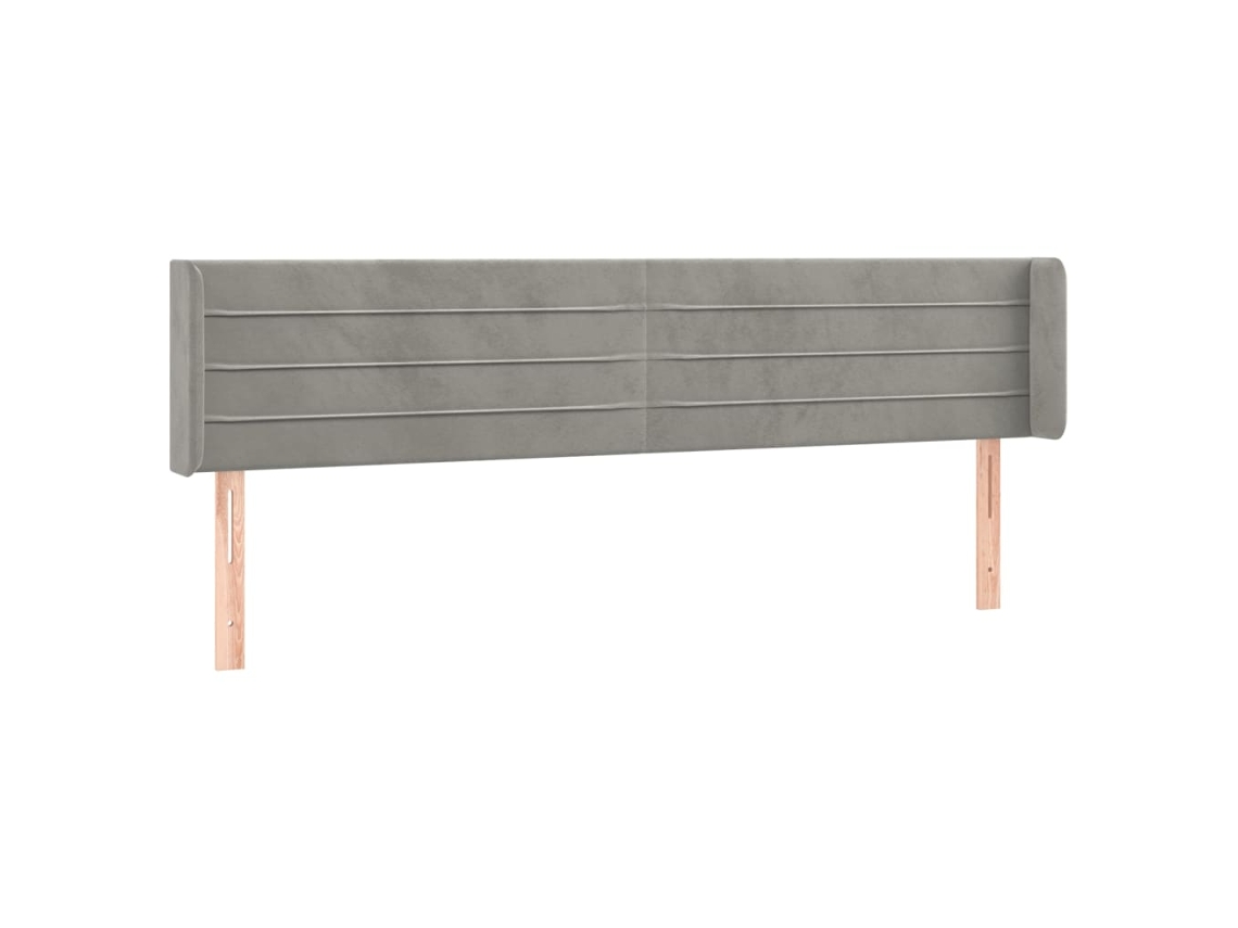 Cabeceira de Cama com Abas Veludo Cinzento Claro MAISON EXCLUSIVE (147x16x78 cm)