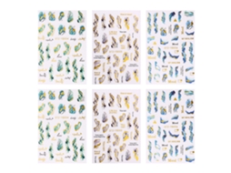 6 Adesivos de Unhas em Mármore Ondulado Decoração de Arte de Unhas Diy NEVEANCE
