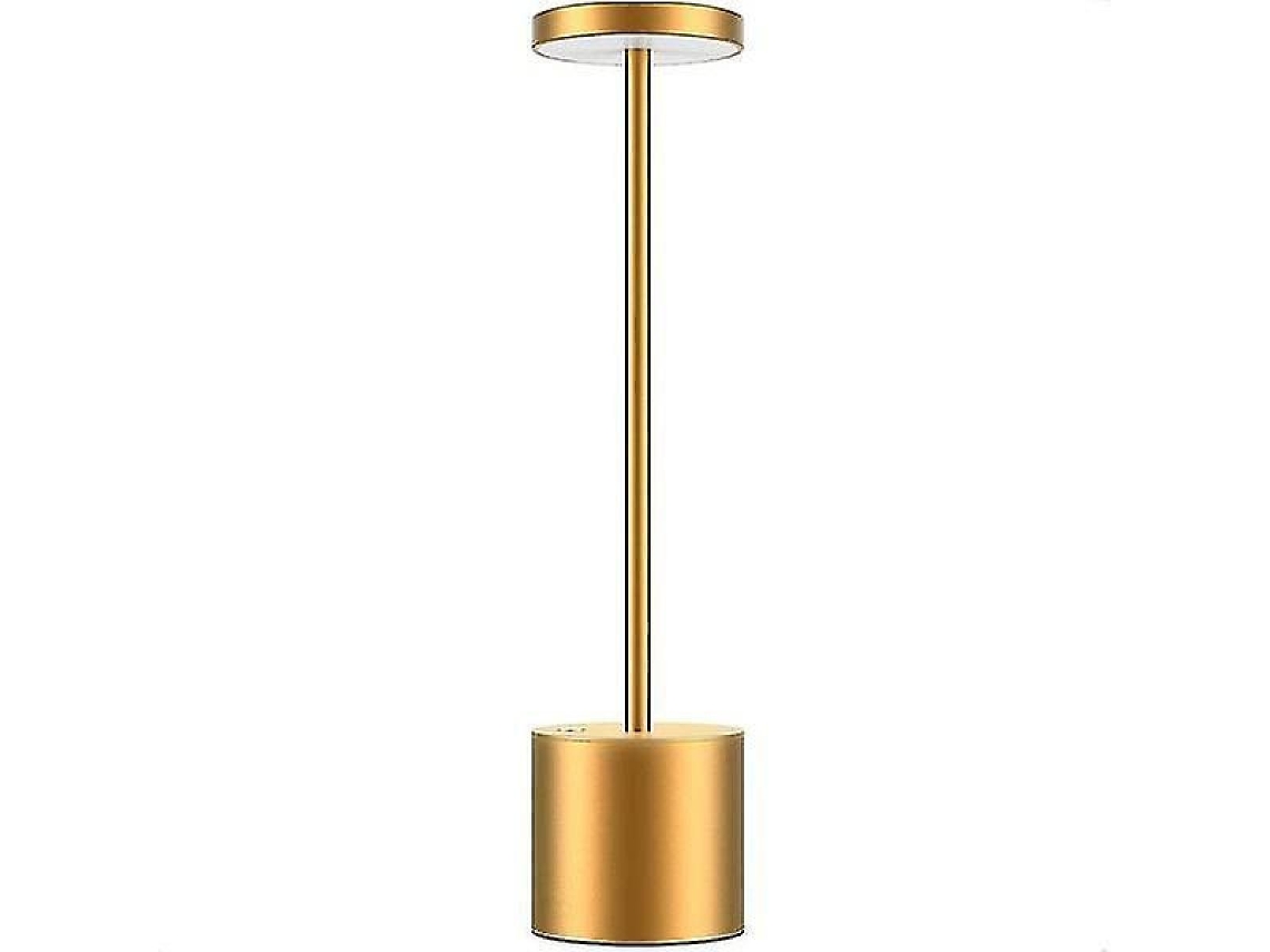 Candeeiro de Mesa Led Portátil Sem Fios para Carregamento Usb Ouro