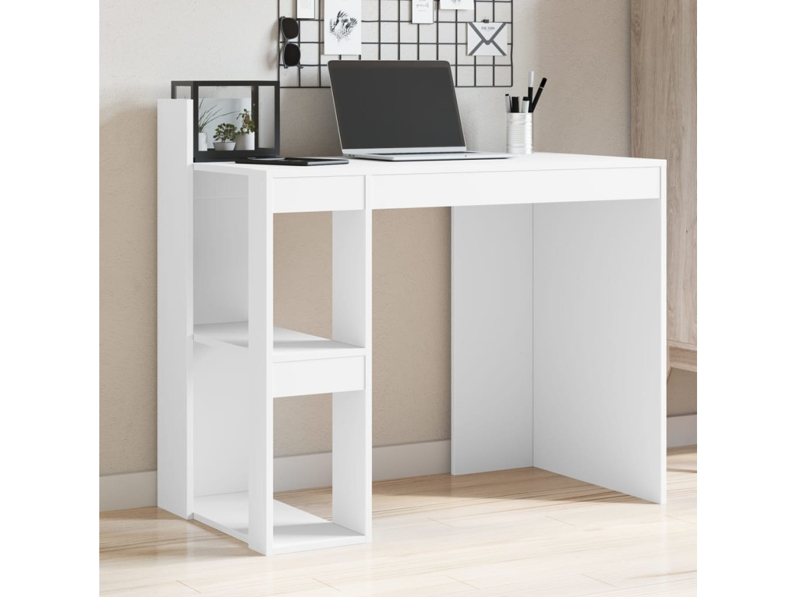 Vidaxl Secretária 103,5x56,5x94 Cm Derivados De Madeira Branco