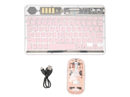 Teclado e Mouse Sem Fio Transparente LAXISCREED