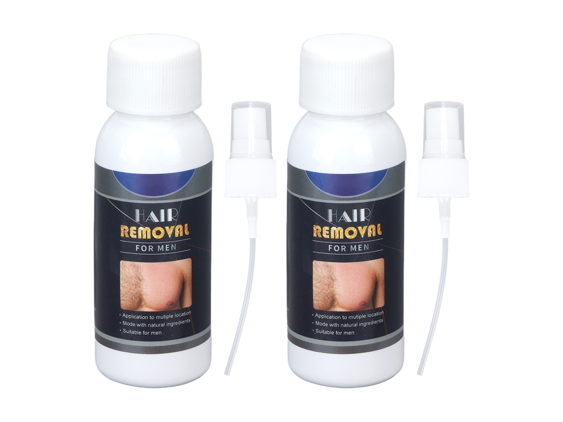 2 unidades de spray depilatório herbal de 30ml, indolor, inibidor do crescimento de pelos para pernas, braços e axilas.