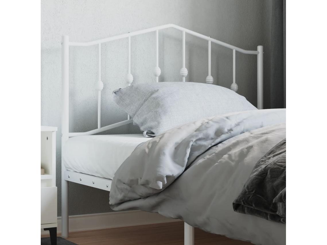 Cabecero de metal blanco de 107 cm
