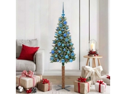 Vidaxl Árvore De Natal Slim Com 150 Leds Com Suporte Verde 150 Cm