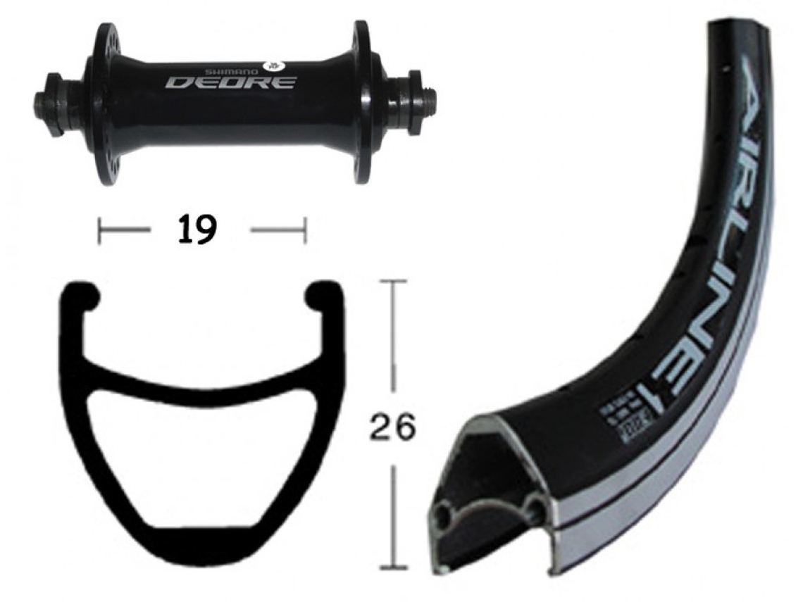 Roda Frontal WINORA Vuelta Airline Agujeros Deore Qr (28x1.75 cm - Preto)