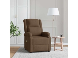 Vidaxl Poltrona De Massagens Reclinável Tecido Castanho