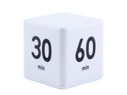 Níveis Temporizador Cubo, Despertador Ajustável, Branco, 6,6 X 6,6 Cm