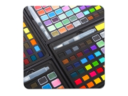 Set De Pintura Acuarela 88 Colores Profesional Con Pincel Portátil