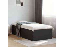 Vidaxl Estrutura de Cama 75x190 Cm Derivados de Madeira Preto