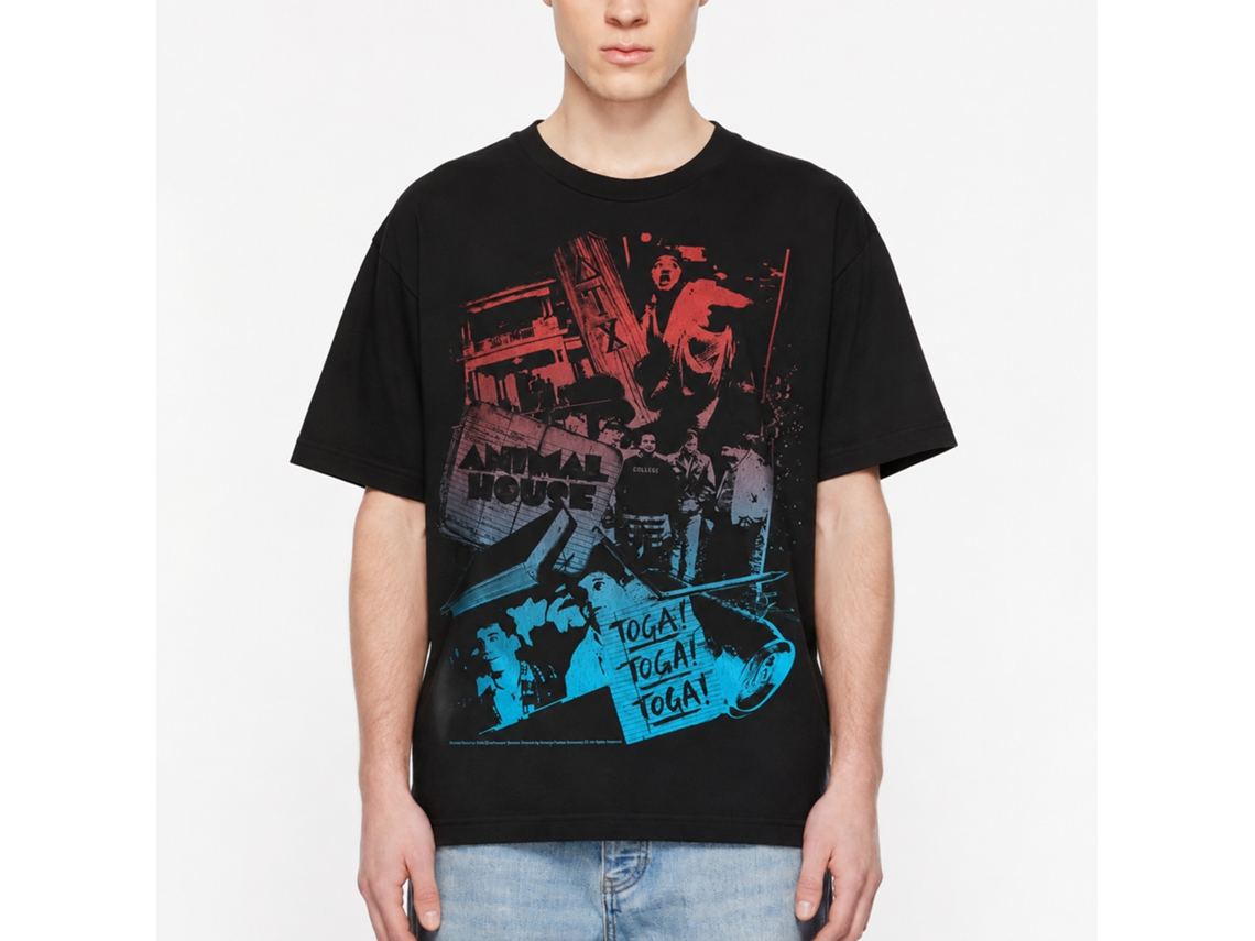 Rockinstone Animal House Movie Animal College Black Adult T-shirt Size:m