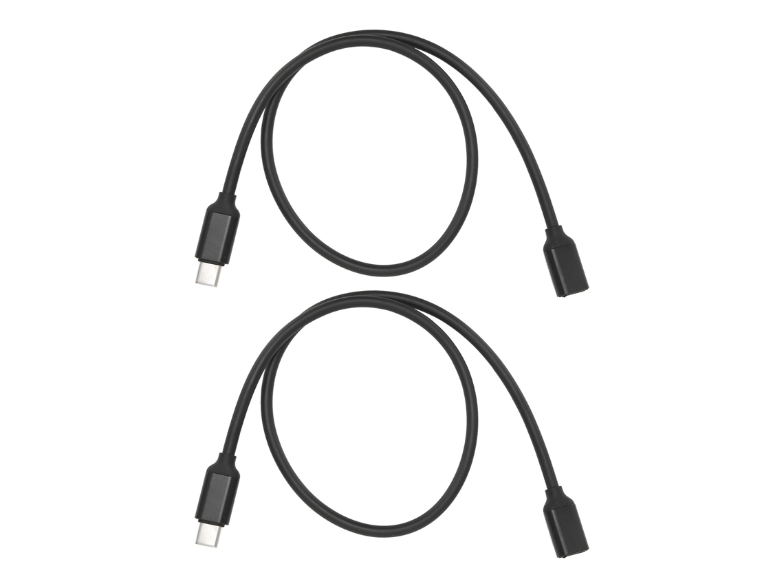 Aetheria 2pcs Cabo de Extensão Type c Macho para Fêmea Pd 60w 3a 1m Usb3.1 Preto