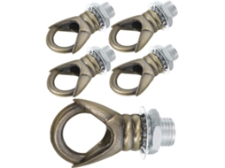 Conjunto De 5 Suportes Gancho Dourados Para Luminárias E Gaiolas