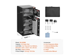 Cofre, Fechadura Por Impressã£o Digital, Sistema De Alarme Duplo, Acesso 2 Vias 5.5cu.ft Oem