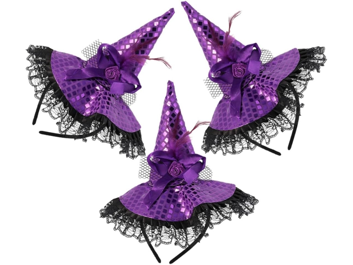 Conjunto De 3 Peças De Tiaras Com Chapéu De Bruxa Para O Halloween, Ideais Para Mulheres.