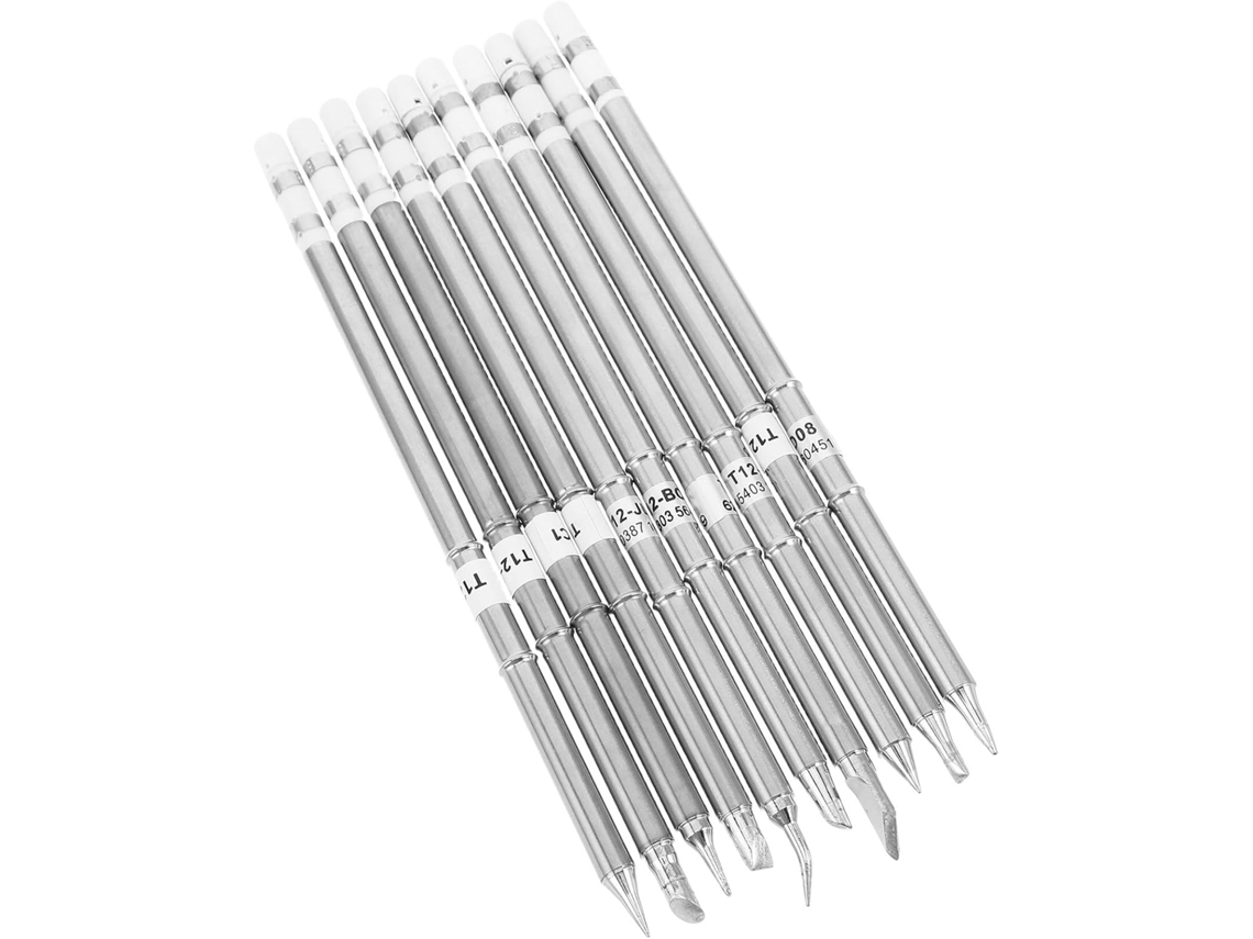 Pontas de ferro de soldar Amosfun, 10 peças, banho de prata