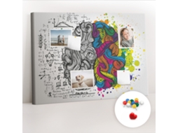 Quadro De Cortiça Com Impressão Abstração Cerebral Para O Quarto Das Crianças Espelharte (70x100 Cm)