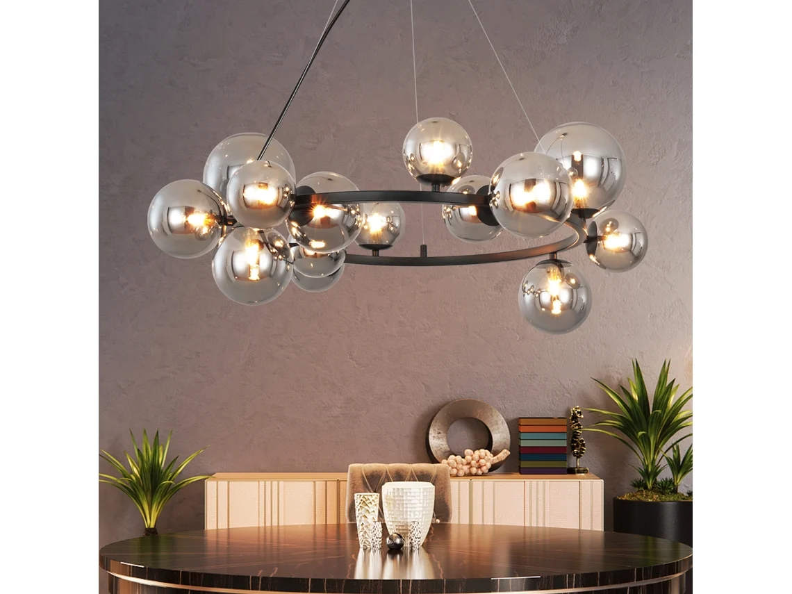 Nettlife Candeeiro Suspenso Para Mesa De Jantar Para Sala De Estar, Candeeiro Suspenso Com 14 Luzesâmpadas G9, 25 W, Para Uso Diário