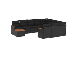 Garden Sofa Set, Garden Sofa Sets Vidaxl Preto Rattan / Vime (n/a)
