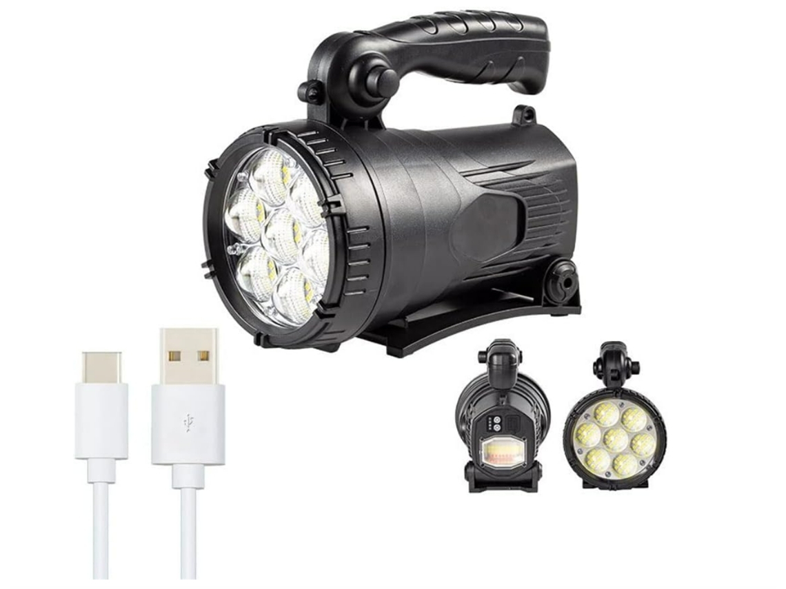Refletor Led Lanterna Portátil Super Brilhante De 6 Lúmens De Alto Modo Holofote Multifuncional À Prova Dágua Para Áreas Externas Preto Yunzii