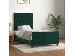 Vidaxl Estrutura de Cama Sem Colchão 80x200 Cm Veludo Verde escuro
