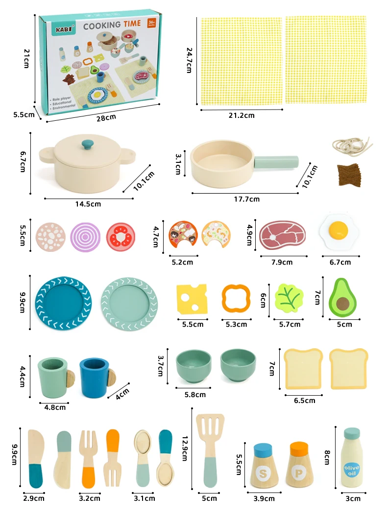 (cozinha) Madeira Brinquedo Set to Jump from Face to Face, An Ideal Present for Small Children.