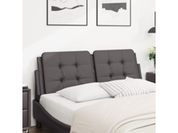 Vidaxl Almofadão De Cabeceira Zadar 120 Cm Couro Artificial Cinzento