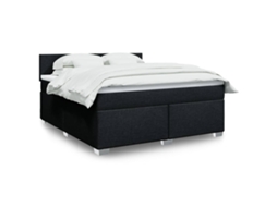 Vidaxl Cama Com Molas/colchão 180x200 Cm Tecido Preto