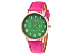 Reloj De Cuero Con Cuerda Lichi Impermeable Para Mujer Y Hombre Rosa
