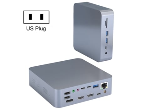 Adaptador multifuncional Zruxe Hb 305 19 Em 1 estação de encaixe para laptop de monitor duplo para M1 Macbook Pro/air, plugue dos EUA