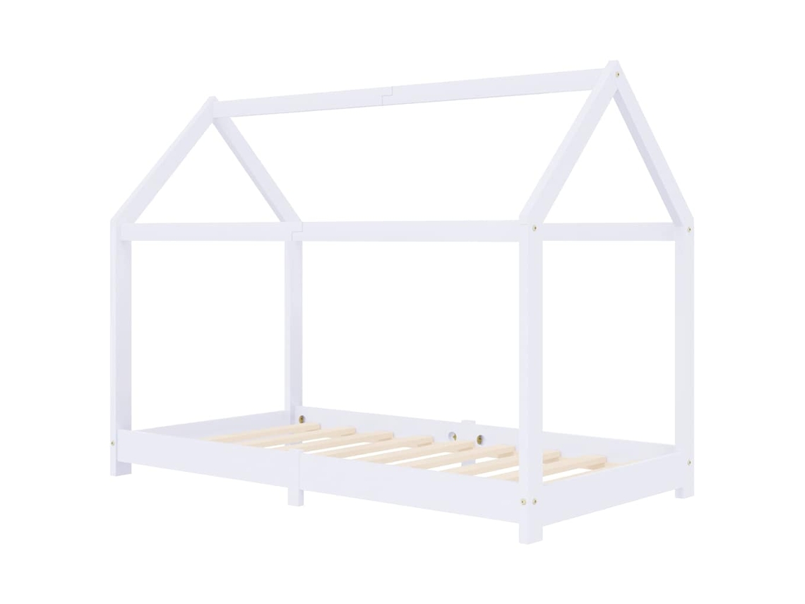 Estrutura De Cama Para Crianças Vidaxl Branco Madeira (146x78x121.5 Cm)