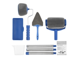Conjunto de 6 pincéis com rolo de pintura multifuncional Novo para casa, pincel de canto, ferramenta azul + cinza Kq-000139