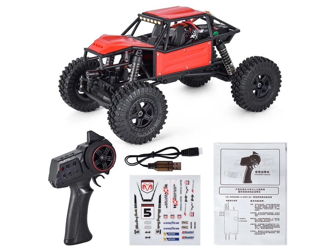 Laranjaaustar Ax 8561 1/18 2.4g 4wd Rc Carro Off Road Crawler 15km/h Camião Rtr Modelos de Veículos MDUG