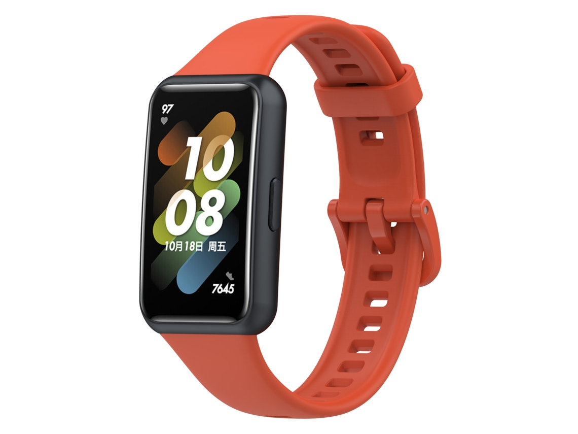 Bracelete de Smartwatch para de silicone Huawei Band 7 (vermelho laranja neblina)