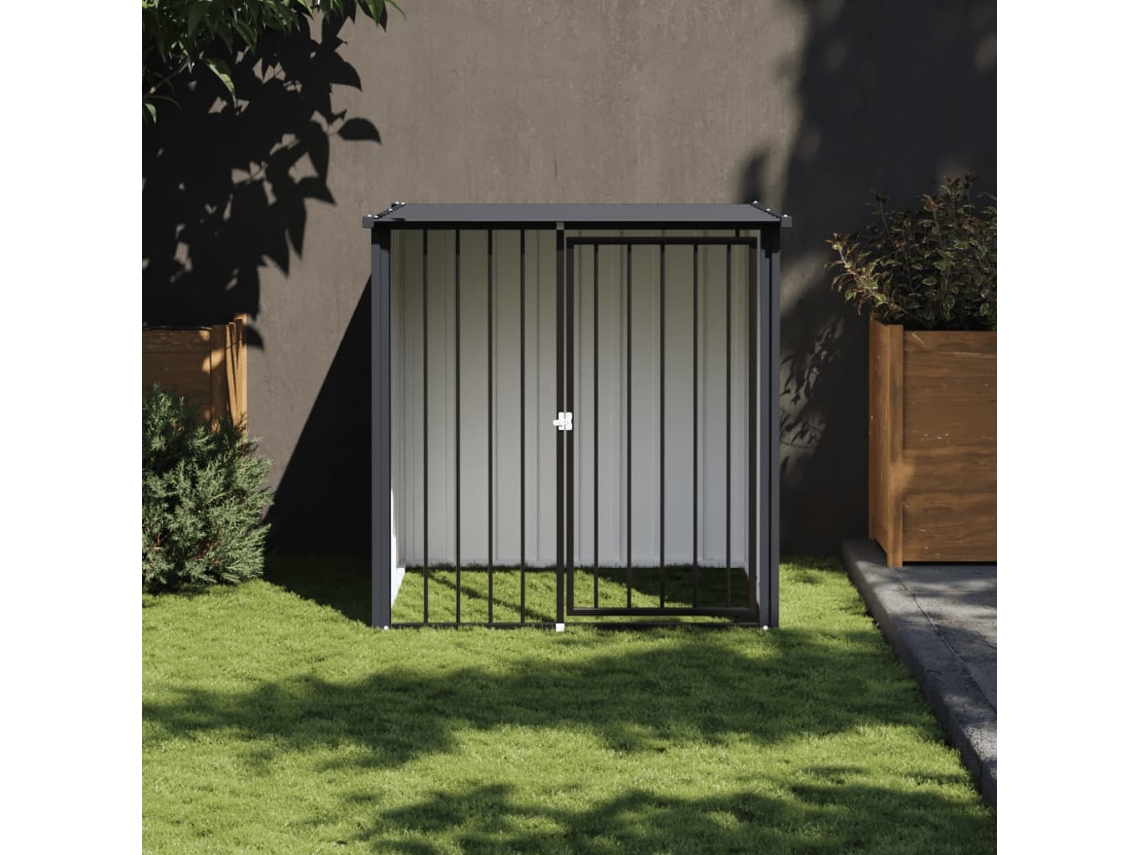 Vidaxl Casota Com Teto 110x103x109 Cm Aço Galvanizado Preto