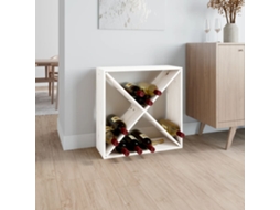 Vidaxl Garrafeira 62x25x62 Cm Madeira De Pinho Maciça Branco