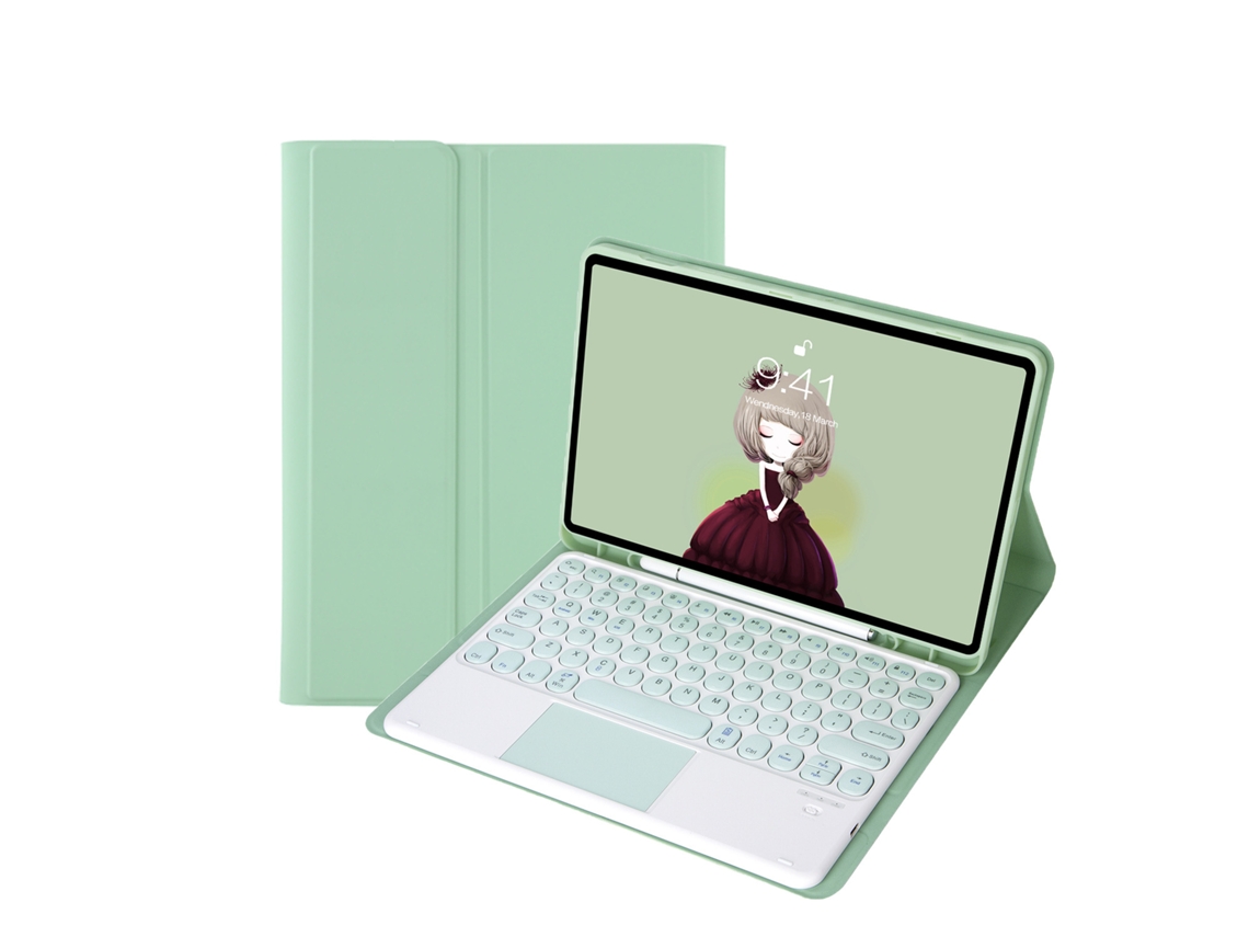Capa Teclado CUICH para Samsung Galaxy Tab S8/S7 11 Polegadas com Teclado Touch Bluetooth (Verde Claro) 