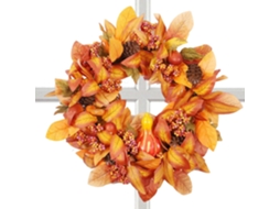 Guirlanda De Outono Para Porta Guirlanda Da Colheita Com Frutos De Bordo De 50 Cm | Decoração Fest Gokoco