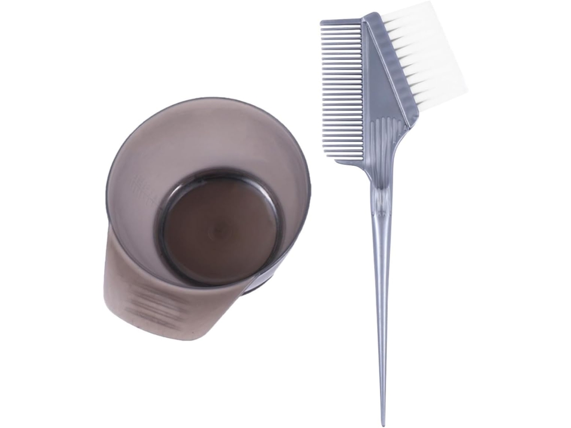 Tigela de plástico para facilitar a fixação da tintura de cabelo, 2 peças com alça.
