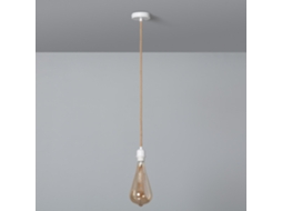 Candeeiro de Teto LEDKIA com Cabo Têxtil Natural e Branco Natural (162x10 cm)