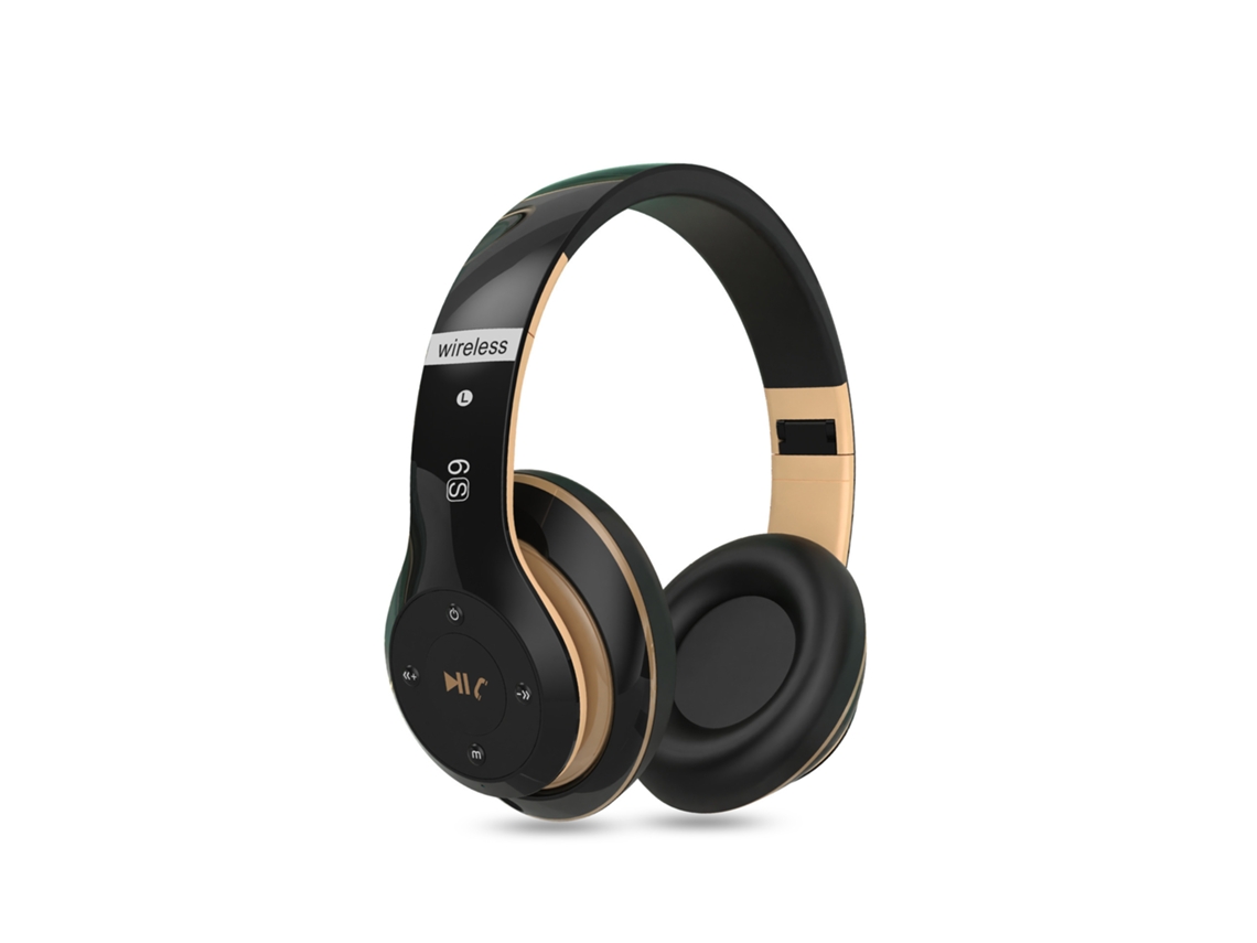 Auscultadores Bluetooth TRUMSEN A6S Over Ear Ouro Preto