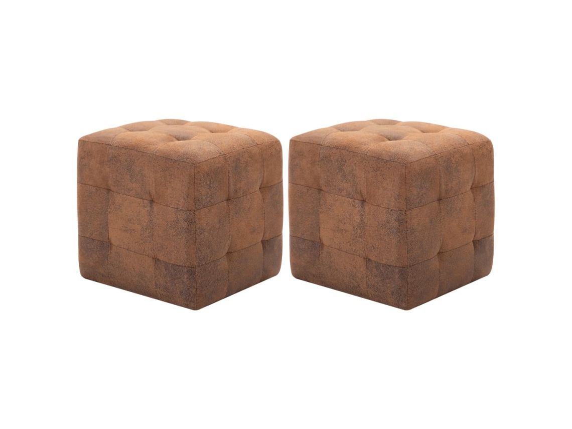 Pouffe, Pouffes Vidaxl Marrom Couro Artificial (n/a)