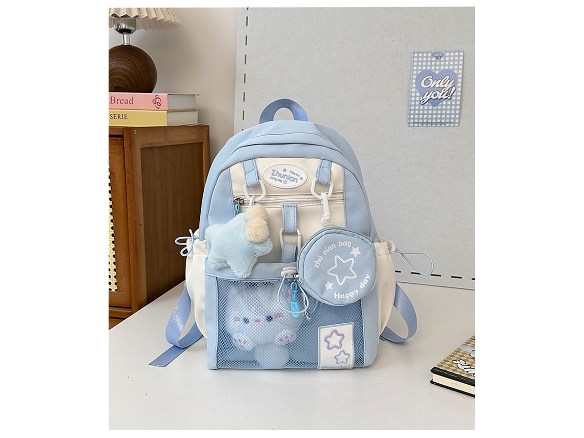 Mochila Com Pingente De Boneca Para Proteger A Coluna, Adequada Para Estudantes No Campus Tamanho Sazul